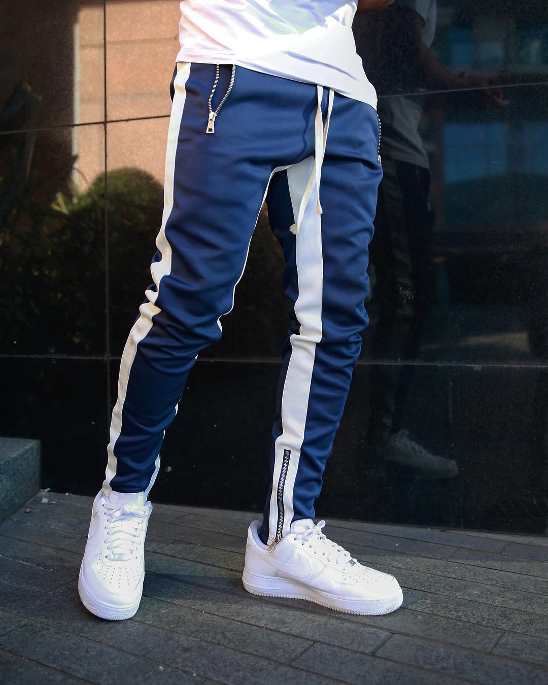 Mens Casual Pants Fitness Men Sportswear Tracksuit Bottoms Skinny Sweatpants Trousers Fashion long casual pants Men's Clothing Bottoms Pants Jeans