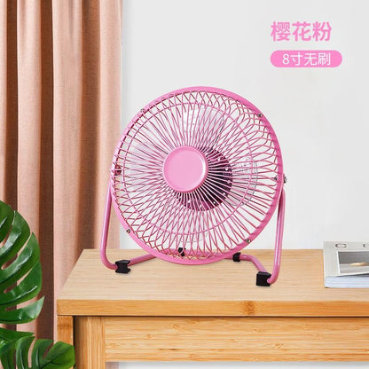 6 Inch Portable USB consumption small fan metal table fan 360° rotation mini fans desktop bass electric fandissipate heat Cooler Cooling Fan for students office workers for PC / Notebook Air cooled