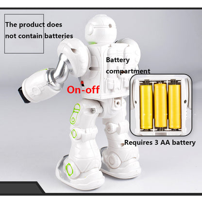 New Arrivals Automatic Walking Acousto Optic Robot Gift for Boys Emittable suction cup Space Robot Dolls (Without Battery）
