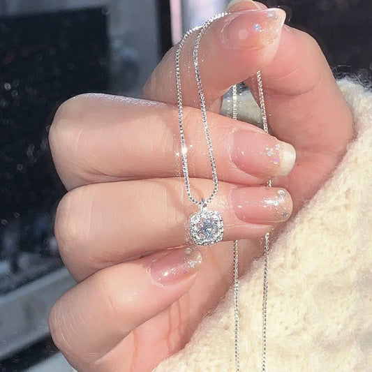 Cubic Zircon Necklace Cold Style Niche Light Luxury Simple Versatile And Temperament Clavicle Chain Short Fashionable Clavicle Chain