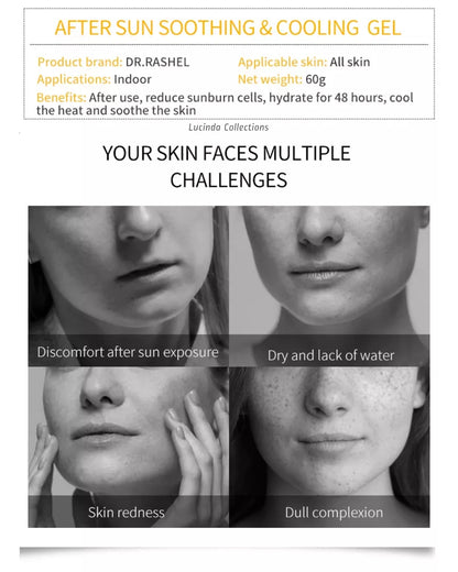 Dr. Rashel After Sun Soothing and Cooling Gel with Aloe Vera & Vitamin E Reduce Sun Burn Cells Cream After Exposure