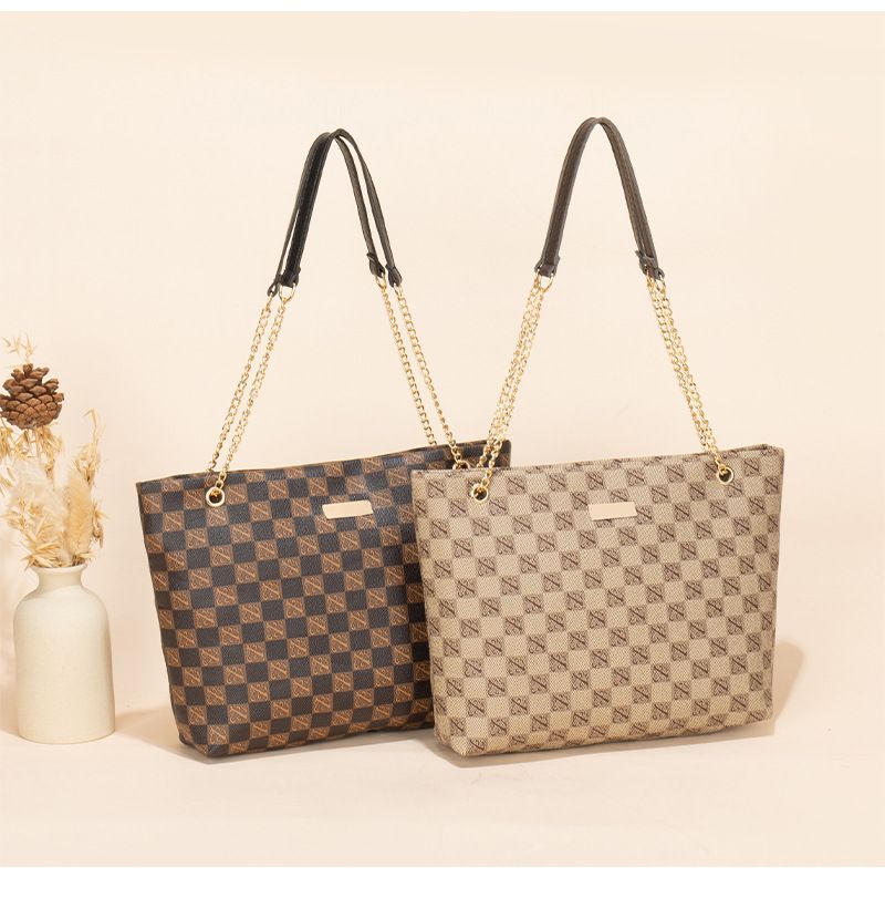 Geometric print Women's new fashion generous sequin embellished chain shoulder bag