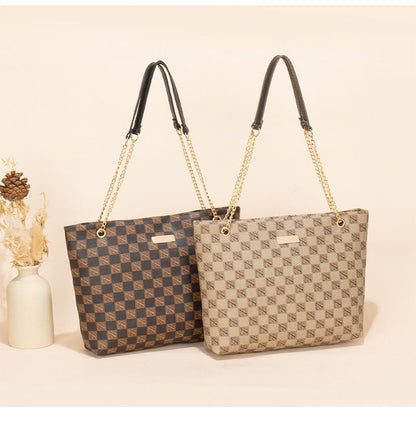 Geometric print Women's new fashion generous sequin embellished chain shoulder bag