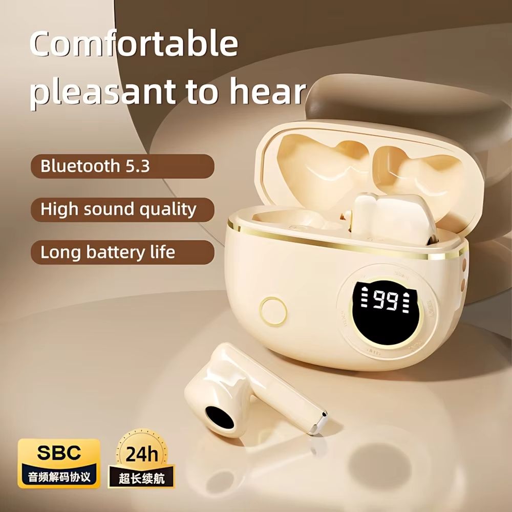 TWS Wireless Bluetooth Headset LED Dislpaly Binaural Waterproof Noise Reduction Earphone Sports Stereo Noise Canceling Headphone