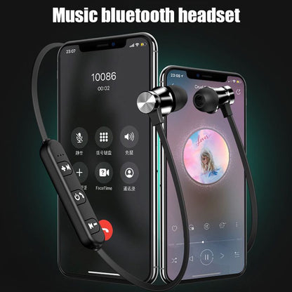 Magnetic Bluetooth Earphones Sports Wireless Earbuds Super Bass With Mic For All Smart Phones Stereo Sports Waterproof Earbuds Wireless in-ear Headset with Mic