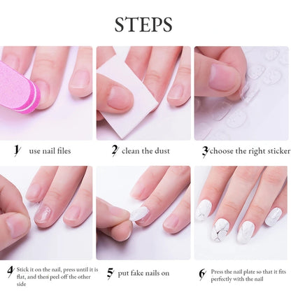 10 Sheets 240pcs Double Sided False Nail Art Adhesive Tape Glue Sticker DIY Tips Fake Nail Acrylic Manicure Gel Makeup Tool