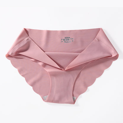 8PC colors random women's seamless ice silk panties soft thin light briefs ladies cotton crotch lingerie comfy invisible briefs girls quick drying underwear