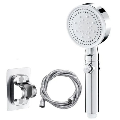 High Pressure Shower Head 5 Modes Adjustable Showerheads with Hose Water Saving One-Key Stop Spray Nozzle Bathroom Accessories