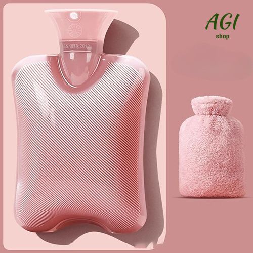 New Arrivals Hot Water Bag With Cloth Cover, 1000ml Water-Filled Hot Water Bottle, Hand and Foot Warmer for Girls,Cute Plush Cloth Cover As Gift Women Lady Student