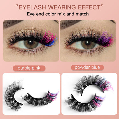 Seven pairs Europe and the United States high imitation mink color eyelashes thick curl up eye tail false eyelashes Eye Lashes Colored false eyelashes Mink Lashes Soft And Light