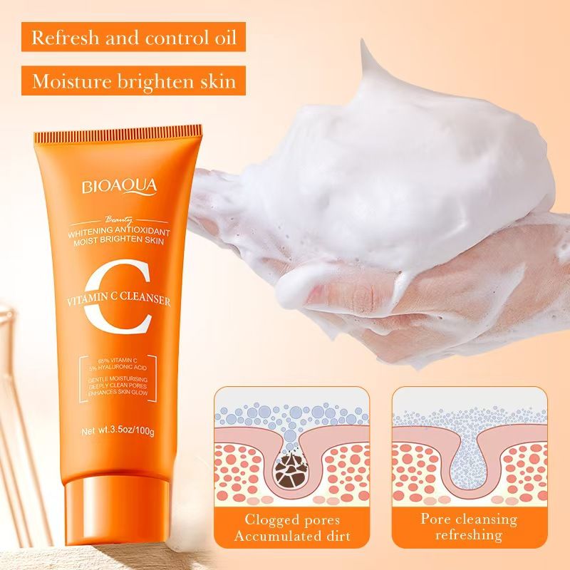 Six Piece Set Vitamin C Whitening Antioxidant Moisturizing Skincare cleanser toner eye cream serum lotion cream