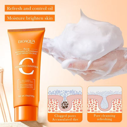 Six Piece Set Vitamin C Whitening Antioxidant Moisturizing Skincare cleanser toner eye cream serum lotion cream