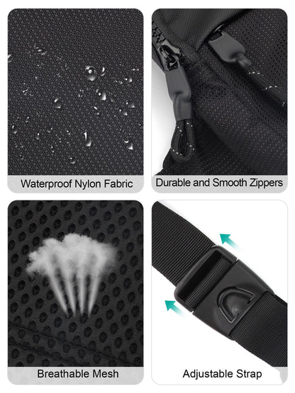 Mini Crossbody Sling Bag Chest Bag Dual Pocket Water Resistant Fanny Pack Running Phone Holder for Men Women Workout Travelling