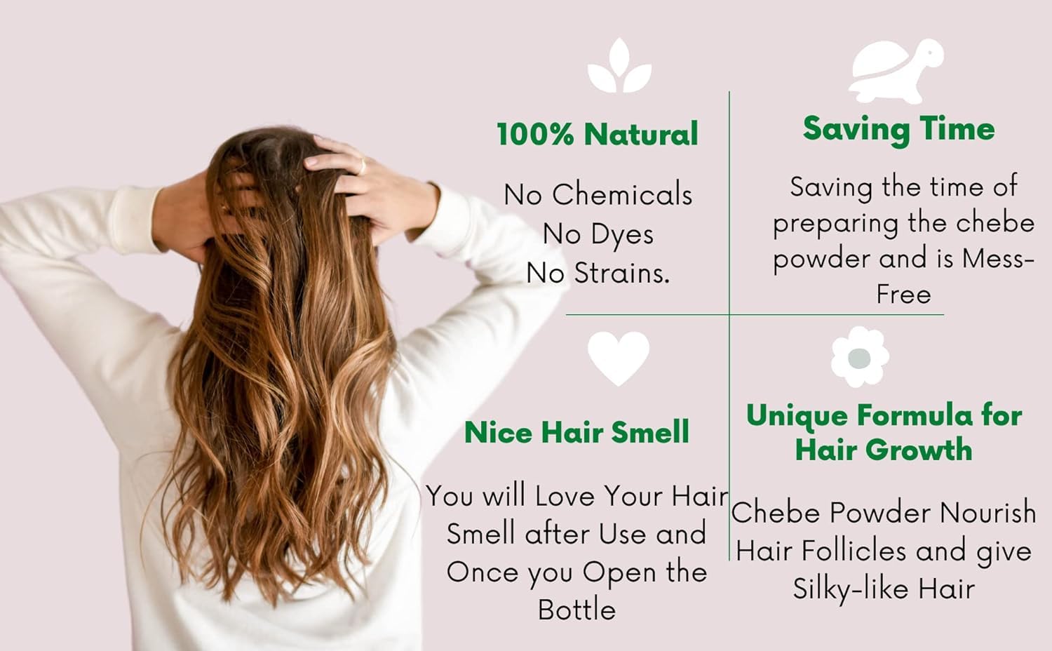 AMALICO Chebe Shampoo for Hair Growth - 100% Natural African Chebe Powder for Hair Growth Anti Dandruff Sulfate Free Shampoo16.9 Ounce Hair Shampoo for Hair Growth Soften