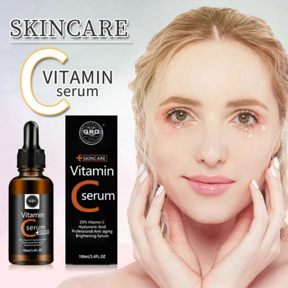QBD Vitamin C Serum with Hyaluronic Acid Anti-aging & Brightening Professional Skincare 20% Vitamin C Face Serum -100ml