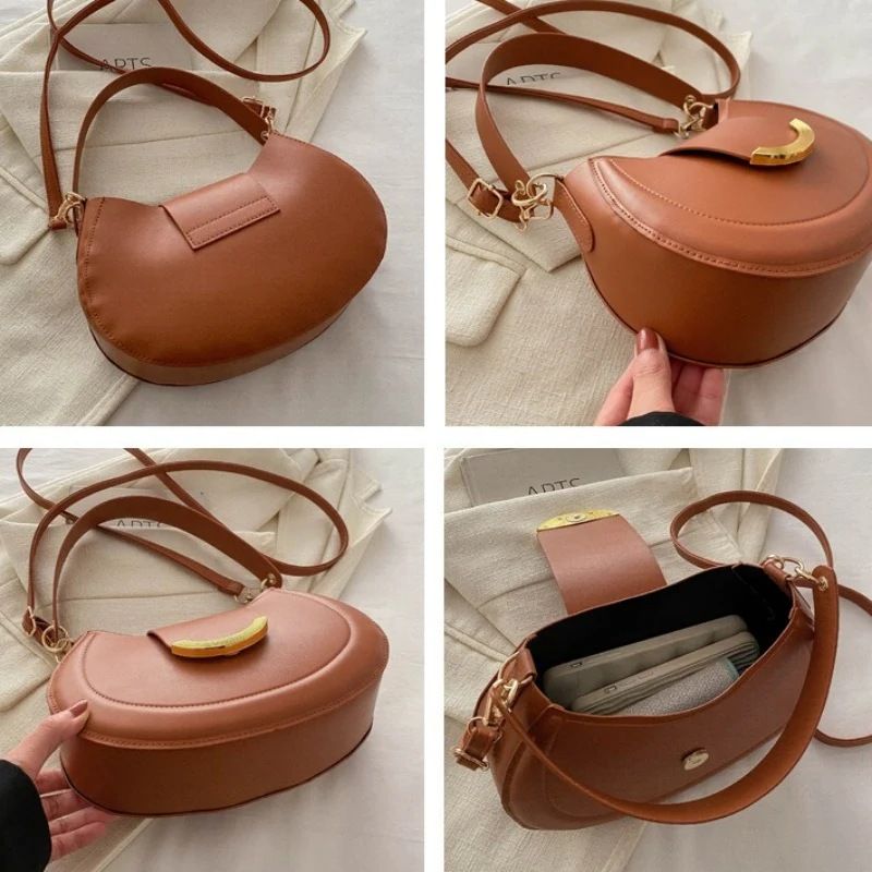 Mateamoda Elegant Solid Pattern Hobo Bag Crossbody Bag Underarm Handbag