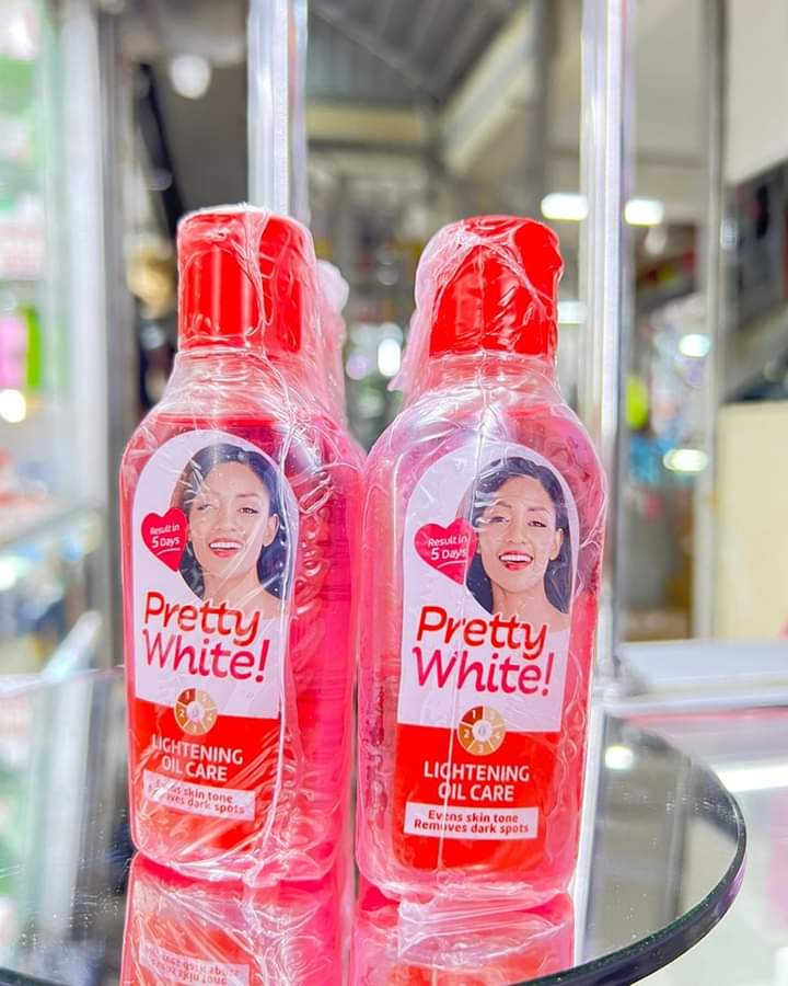 Pretty White Oil Lightening Face and Body Oil 60ml Remove Dark Spots Evens Skin Tone Removes Dark Tones Result In 5 Days Body Creams Whitening Cream Highly Concentrated Body Creams