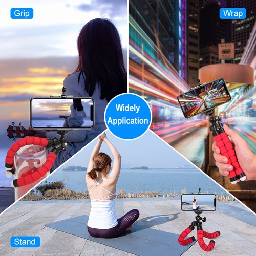 Tripod For Phone Flexible Sponge Octopus Mini Tripod For IPhone Mini Camera Tripod Phone Holder Clip Stand, Mini Bluetooth-compatible Remote Control Button Wireless Controller Self-Timer Camera Stick