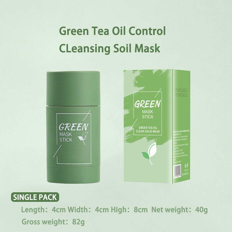 Green Tea Oil Control Solid Cleansing Mask Clean Blackhead Moisturizing Skin Care