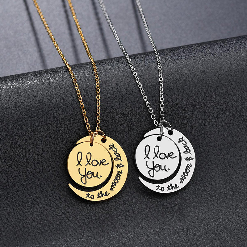 Promise Jewelry Pendant Stainless Steel Necklace For Couple Lovers Gift