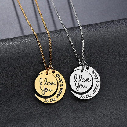 Promise Jewelry Pendant Stainless Steel Necklace For Couple Lovers Gift