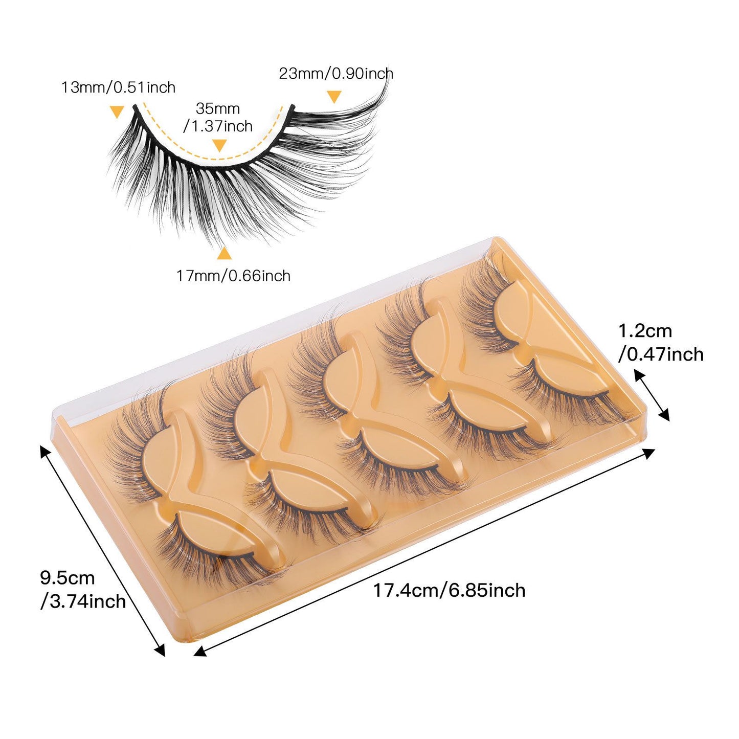 New 5-Pair Set of False Eyelashes, Thick and Curly, Simulating Women's Natural Cat Eyelash