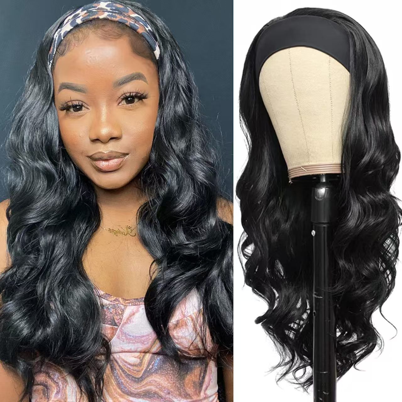New Headband Wig Body Wave Wig 26Inch Hair Wigs Women Brazilian Ready To Wear Wig Curly Hair Wig