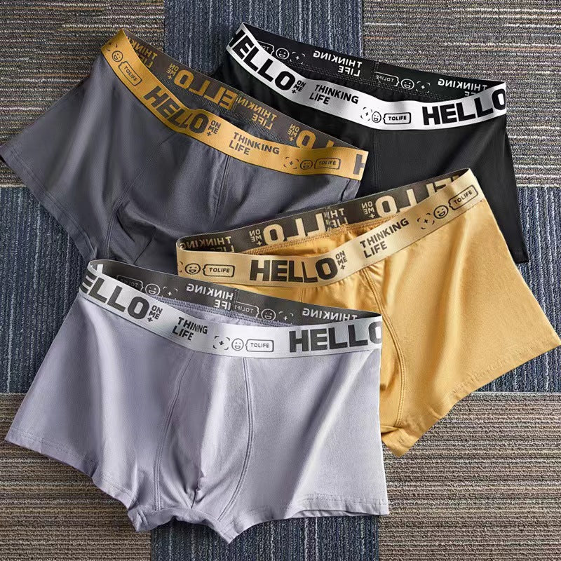 4Pcs Men's underwear Men's Clothes Underwear Men's Boxer Briefs Cotton underwear Graphene backing Bacteriostat Youth shorts Underwear