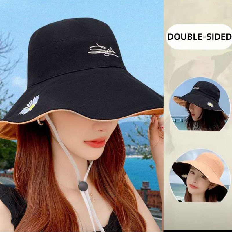 New style cotton bucket hats womens sun protection and shading in spring and summer beach leisure outdoor riding all-around sun hat cap