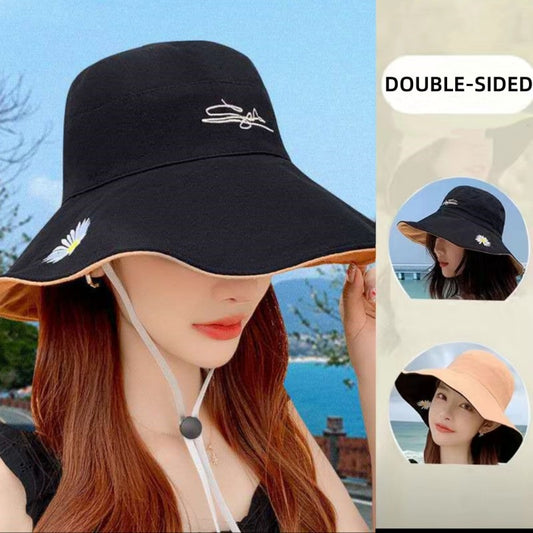 New style cotton bucket hats womens sun protection and shading in spring and summer beach leisure outdoor riding all-around sun hat cap