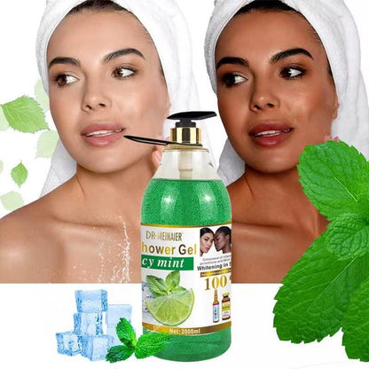 Icy Mint Shower Gel Dr Meinaier Cooling Mint & Vitamin C Body Wash 2000 ml – Refreshing Cleansing Gel to Invigorate, Hydrate & Tone Skin with Antioxidants