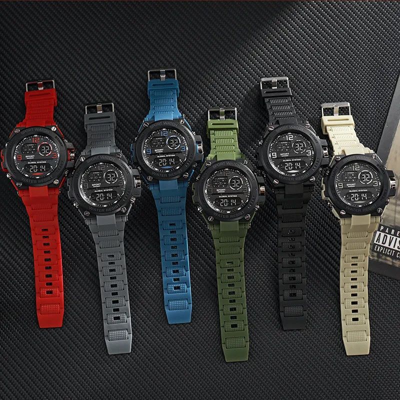 Men Watch Outdoor Sport Watches Multifunction Electronic Watches Anti Drop and Shock-absorbing Wristwatches, Chrono Waterproof Men Watches Led Digital Watch