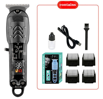 New Transparent Hair Clipper Power Display Electric Hair Clippers Men's Electric Shaver Trimmer