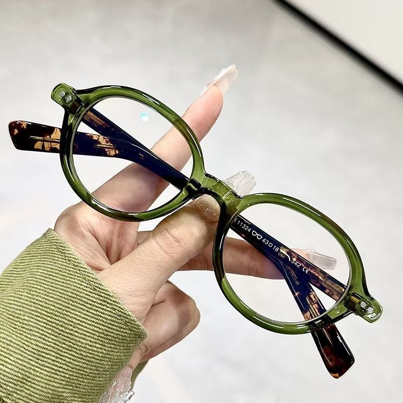 Japanese retro round frame tortoiseshell glasses frame, small frame literary women's plain glasses, ferrule imitation sheet frame