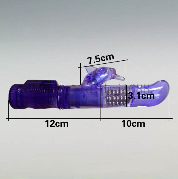 HW Transparent dolphin bead rotating stick massage vibrating stick women's erotic masturbation appliance G-spot stimulation massage stick sex product