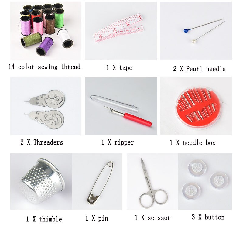 Portable Mini Travel Household Sewing Box Set Sewing Kit Hand Quilting Stitching Embroidery Home