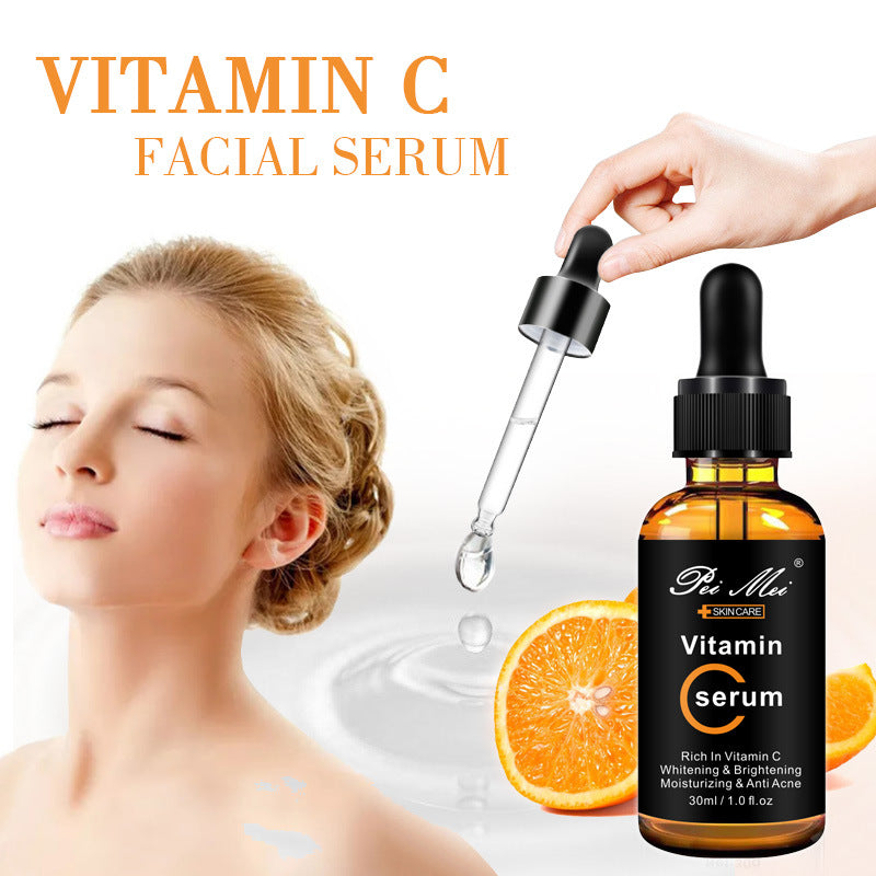 Vitamin C Facial Serum Brighten Skin Lighten Spots Hyaluronic Acid Face Essence Skin Care Products 30ml