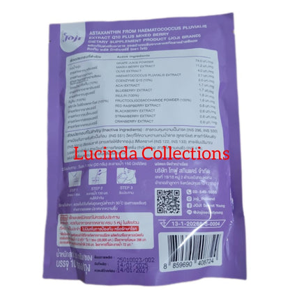 Astaxanthin Q10 Plus Mixed Berry Dietary Supplement, 200,000 mg from Haematococcus Pluvialis Extract Sugar-Free Joji Brand
