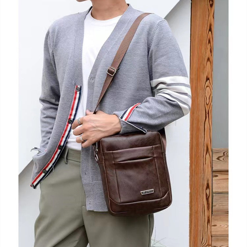 Men's Bag New Large Capacity Single Shoulder Bag Pu Business Men's Messenger Bag Men's Single Shoulder Backpack