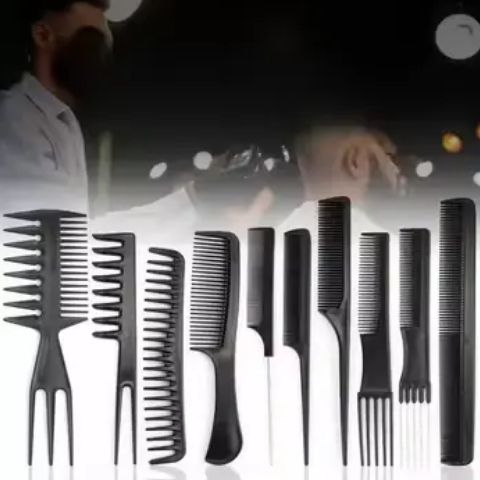 10 Pieces Comb Set Plastic Combs Hair Dyeing Oil Baking Comb Hair Salon Hairdressing Tool Beard care Men Women Professional Home Styling Kit