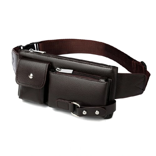 Fashion Waist Bag Fanny Pack Crossbody Pouch Waist Bag For Men Women Shoulder Bags Adjustable Shoulder Strap Fanny Pack Purse Large Phone Belt Bag PU Leather Outdoor Travel Phone Bag Zipper Closure