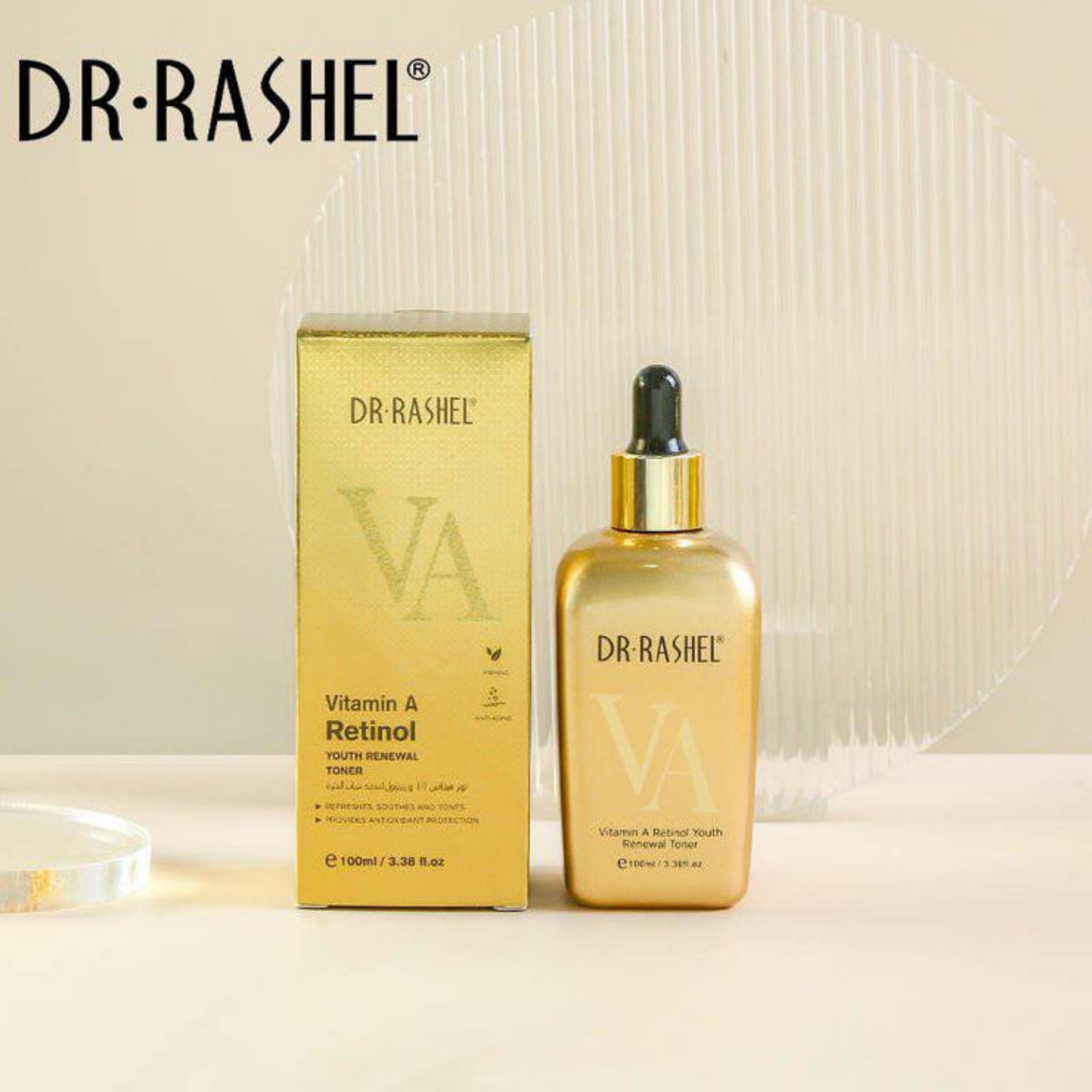 Dr. Rashel Vitamin A Retinol Youth Renewal Toner Refresh Soothes Tones Face Skin Care - DR RASHEL