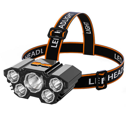 1200Lumen Ultra Bright 5 LED Head light, USB Rechargeable Waterproof Headlight Flashlight with Zoomable, 3 Modes Head Lamp for Outdoor Camping Hiking Fishing Hunting