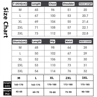 2 PCS 2 in 1 Men Clothes T-Shirts tshirts Shorts Polos Men Suits Fashion Summer Print Round Neck Short Sleeve Shorts T-Shirt Sets