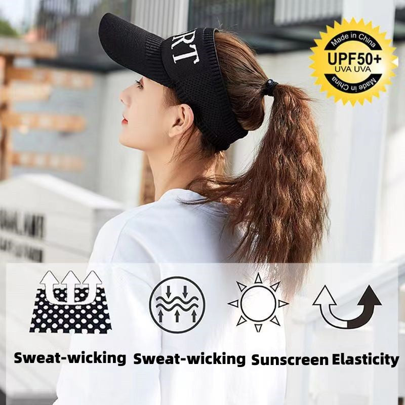 Women's sun hats Breathable sun hat outdoor ladies versatile top less baseball visor empty top hat cap