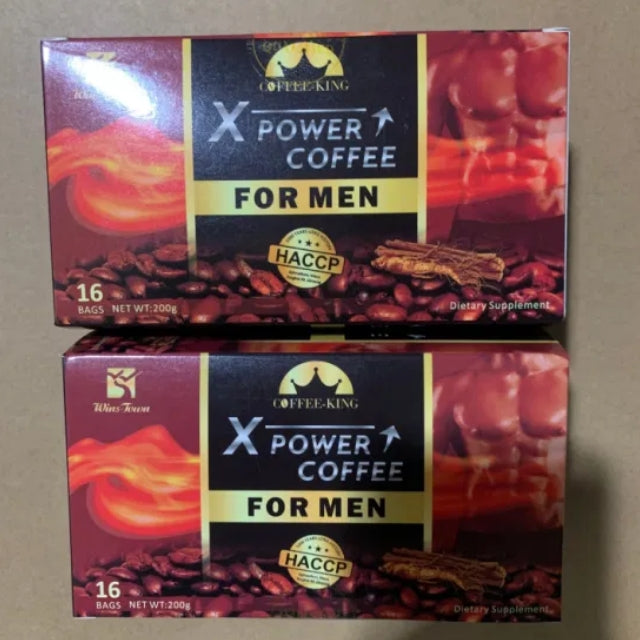 XPower Coffee for Men Wins Town Coffee King Dietary Supplement Maca Ginseng Male Enhance Healthy Energy Libido Power X Powder