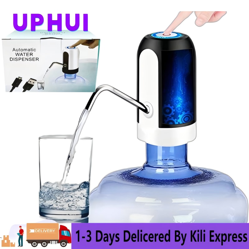 UPHUI Water Extractor Automatic Water Bottle Pump USB Rechargeable Electric Water Bottle Filler Dispenser Portable Universal Water Bottle Pump with Switch for Home Kitchen Office Camping