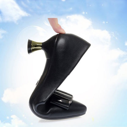 New arrivals women's fashion high heels Ladies PU artificial leather shoes business stiletto heels shoes Girls office work shoes Soft soled non-slip black shoes