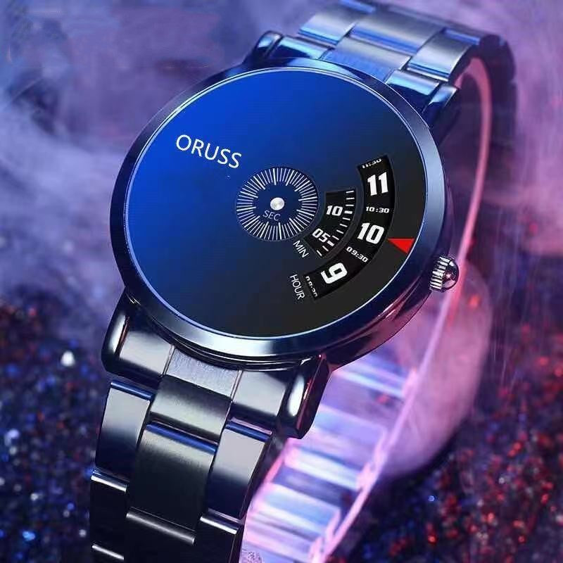 ORUSS Men Watches Personality Steel Strap Quartz Men's Sports Watches Waterproof Male Wrist Business Watch Wristwatch