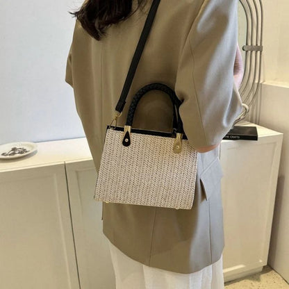 Mateamoda Chic Woven Texture Structured Handbag Crossbody Bag